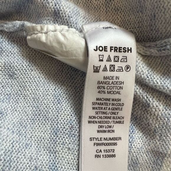 JOE FRESH Light Heather Blue Tight Knit Boat Neck Loose Fit Longer Sweater XL - Picture 9 of 9